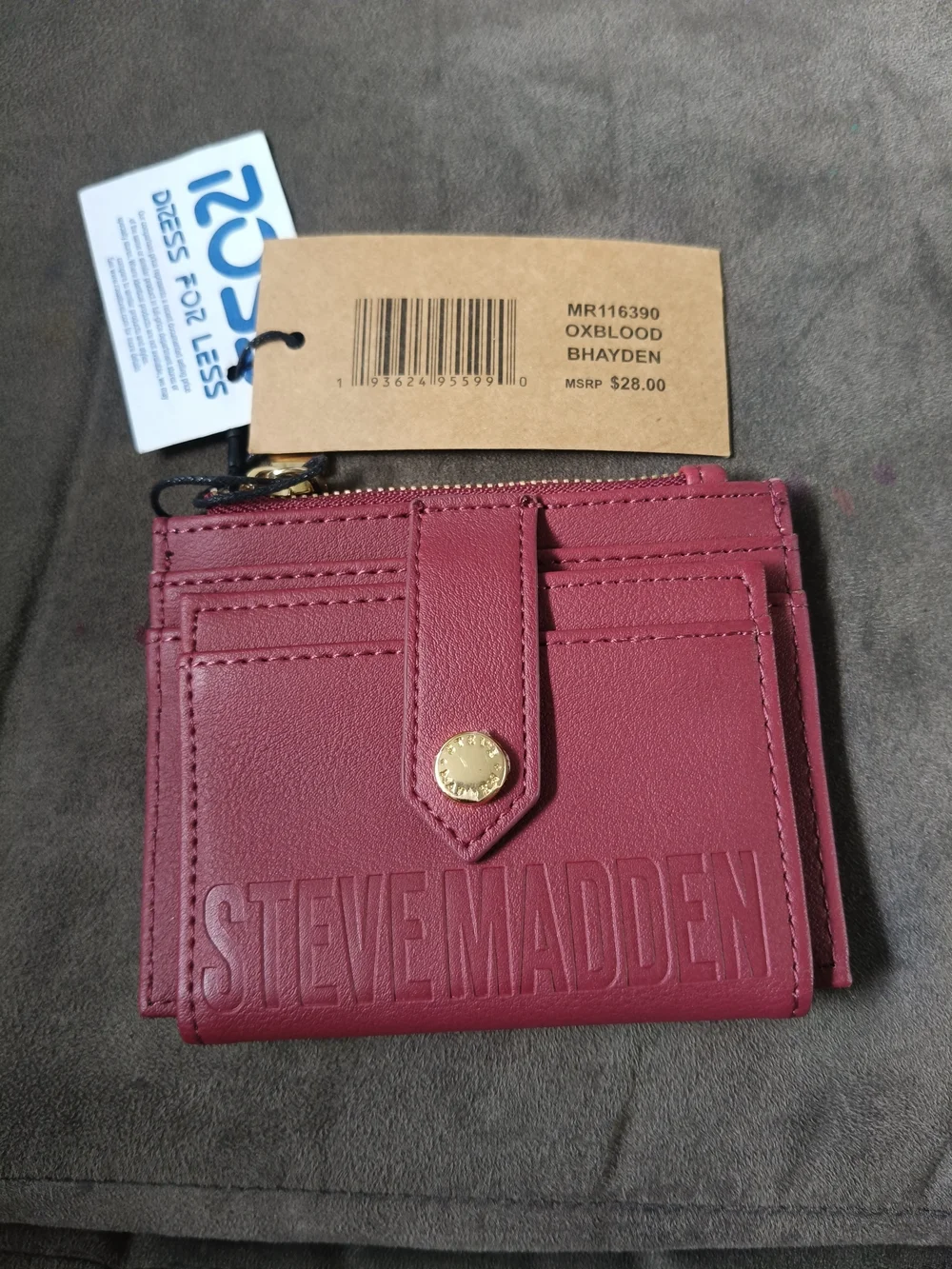 Steve Madden Card Case Wallet - Oxblood Red